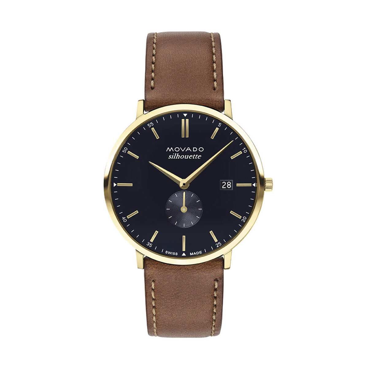 Movado Heritage Series 40mm Men's Watch, Gold Plated and Black Dial