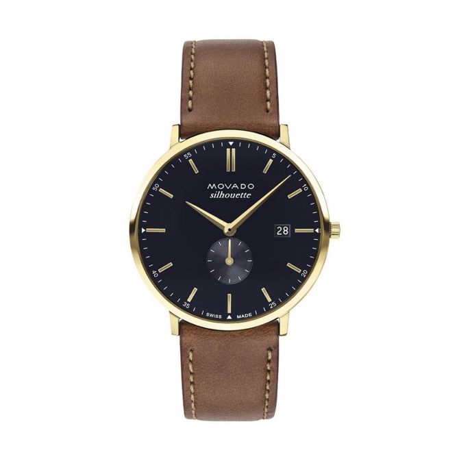 Movado Heritage Series 40mm Men's Watch, Gold Plated and Black Dial