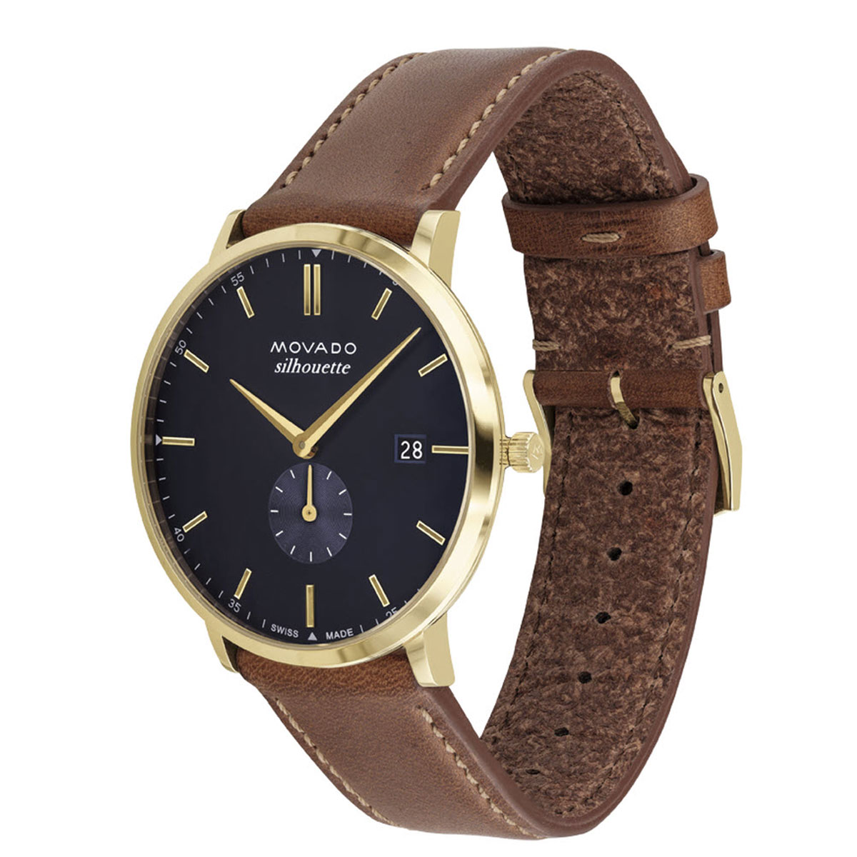 Movado Heritage Series 40mm Men's Watch, Gold Plated and Black Dial