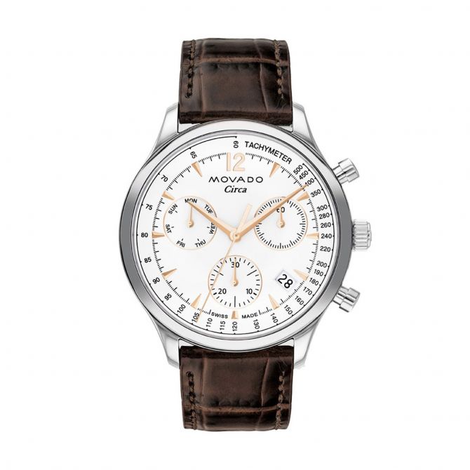 Movado Heritage Series Circa 43mm Watch, White Dial