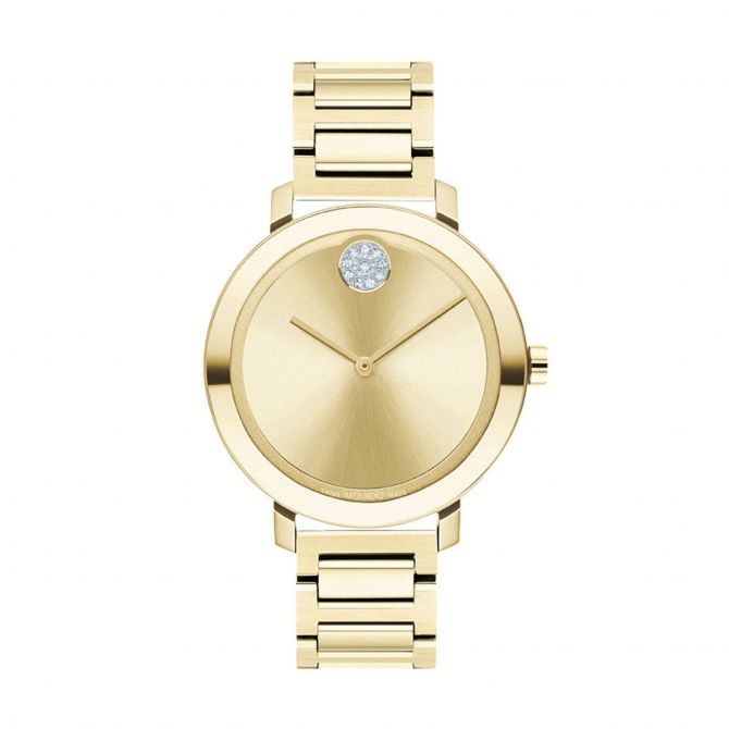 Movado BOLD Evolution 34mm Watch, Yellow Gold Tone Dial