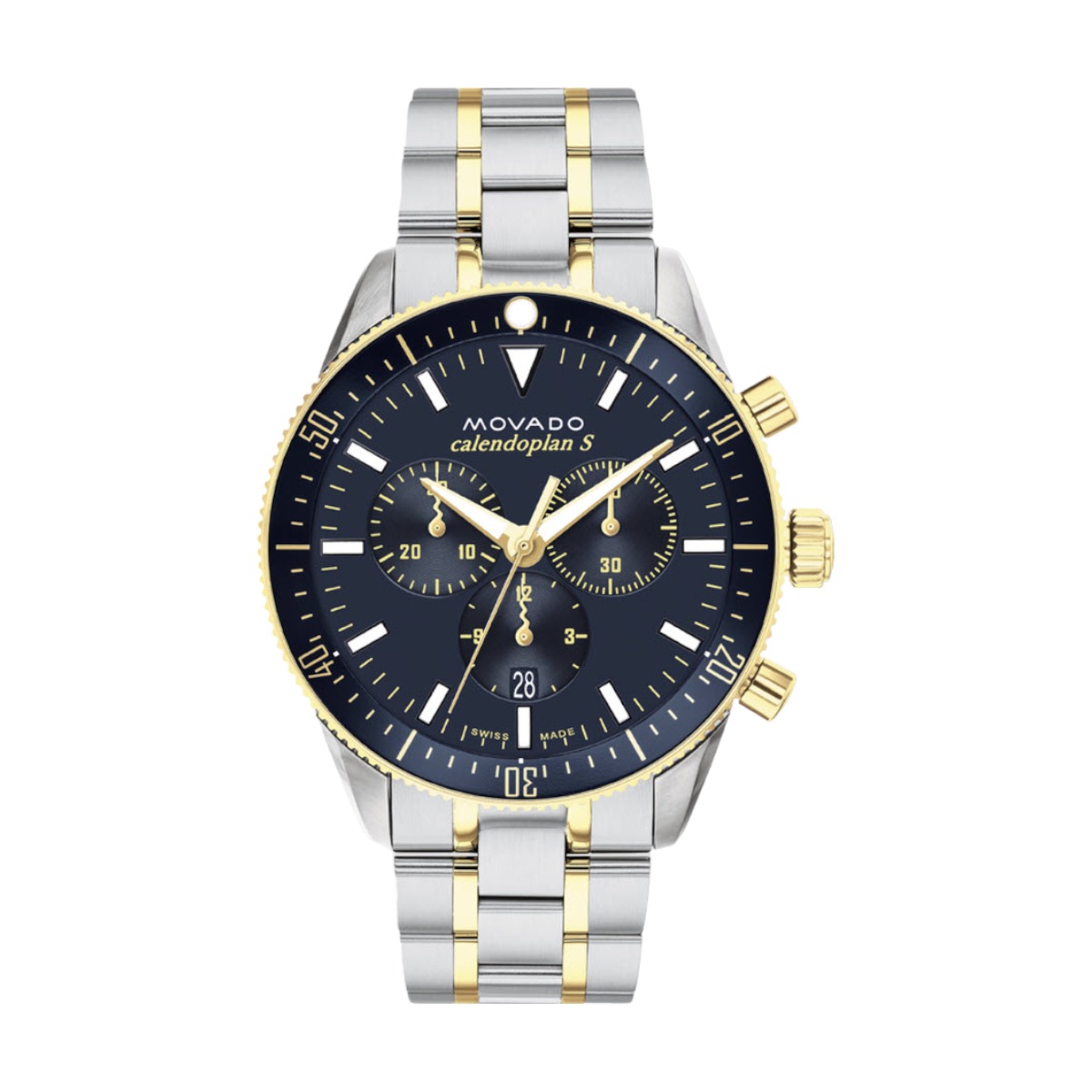Movado Heritage Series Calendoplan S Chronograph 42mm Watch, Navy Blue Dial