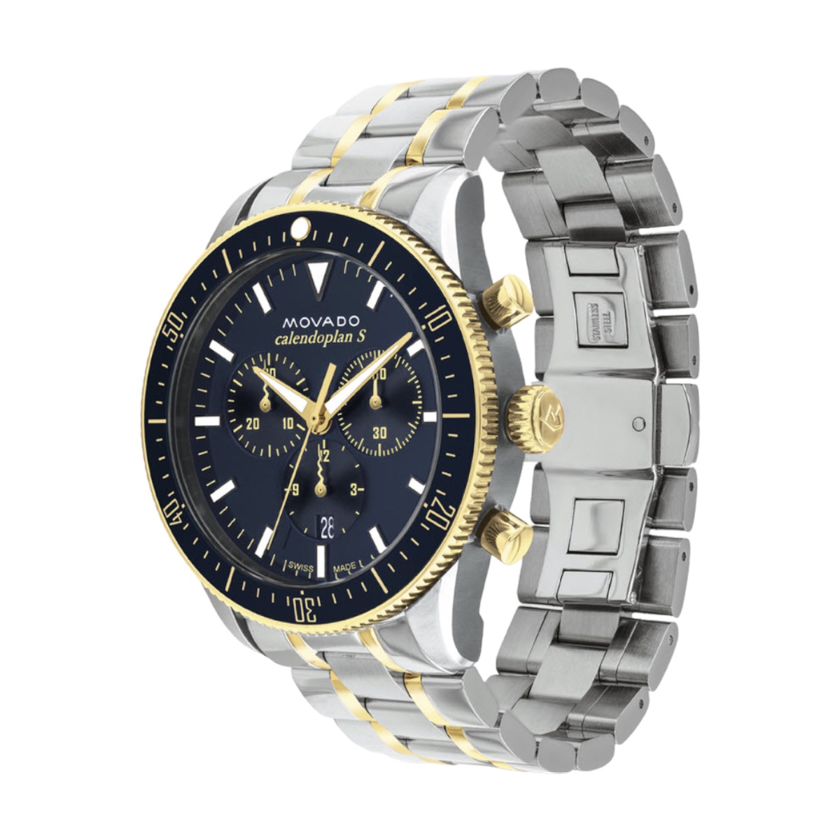 Movado Heritage Series Calendoplan S Chronograph 42mm Watch, Navy Blue Dial