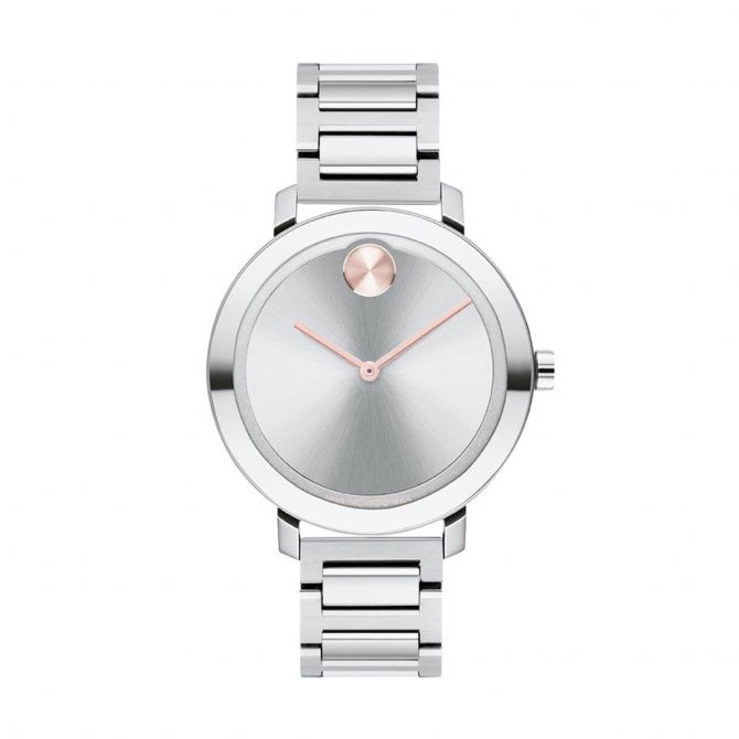 Movado BOLD Evolution 34mm Watch, Silver Tone Dial