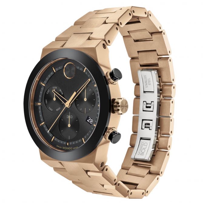 Movado Bold Luxe Chronograph Stainless Steel and Rose Gold Watch Movado Bold Evolution Women main image 2
