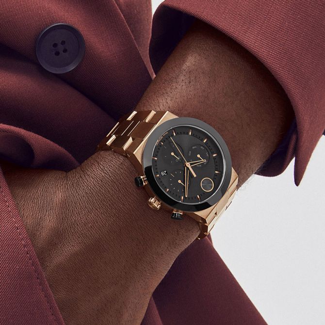 Movado Black Watch with Rose Gold Hands Movado Bold Men main image 2