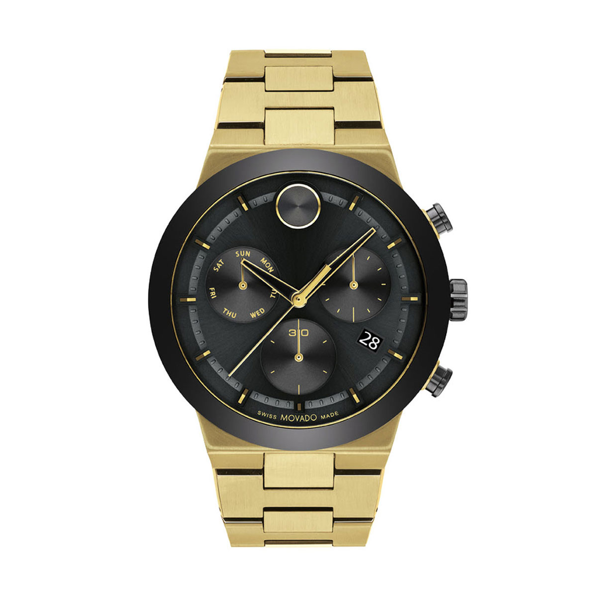 Movado BOLD Fusion 44mm Watch, Black and Yellow Gold Tone Dial ...