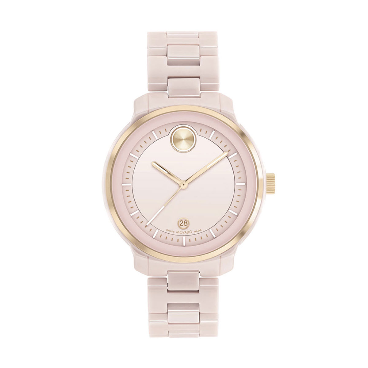 Movado BOLD Verso 38.5mm Watch, Blush Pink Dial