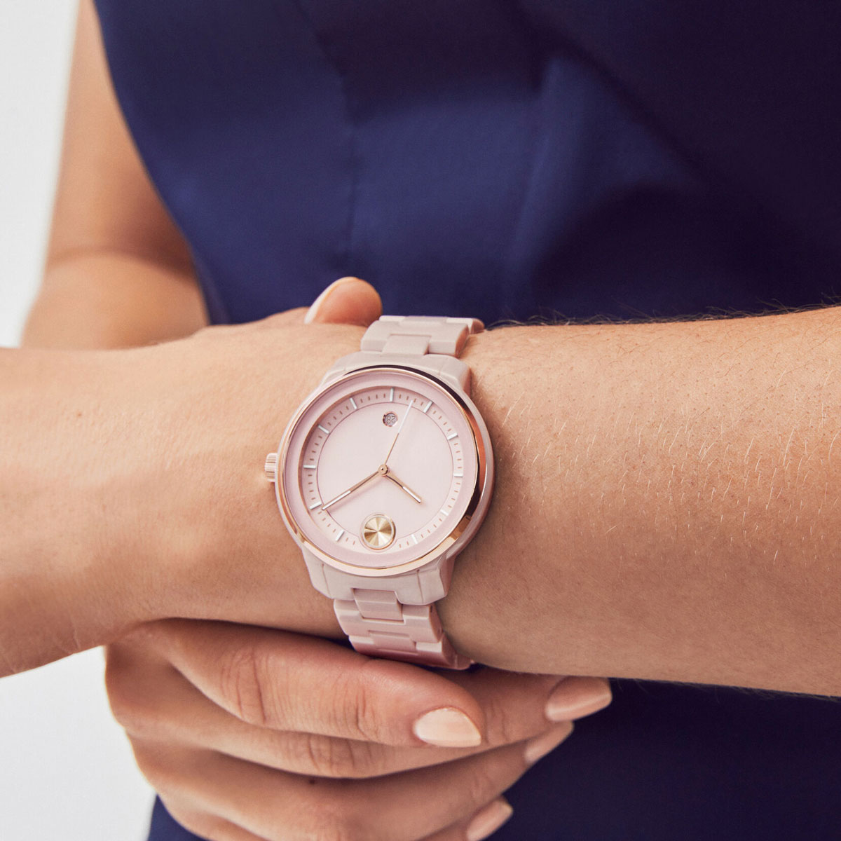 Movado BOLD Verso 38.5mm Watch, Blush Pink Dial