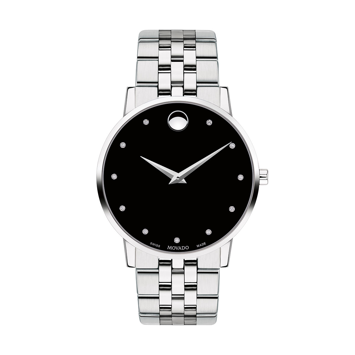 Movado Museum Classic 40mm Watch, Black and Diamond Dial