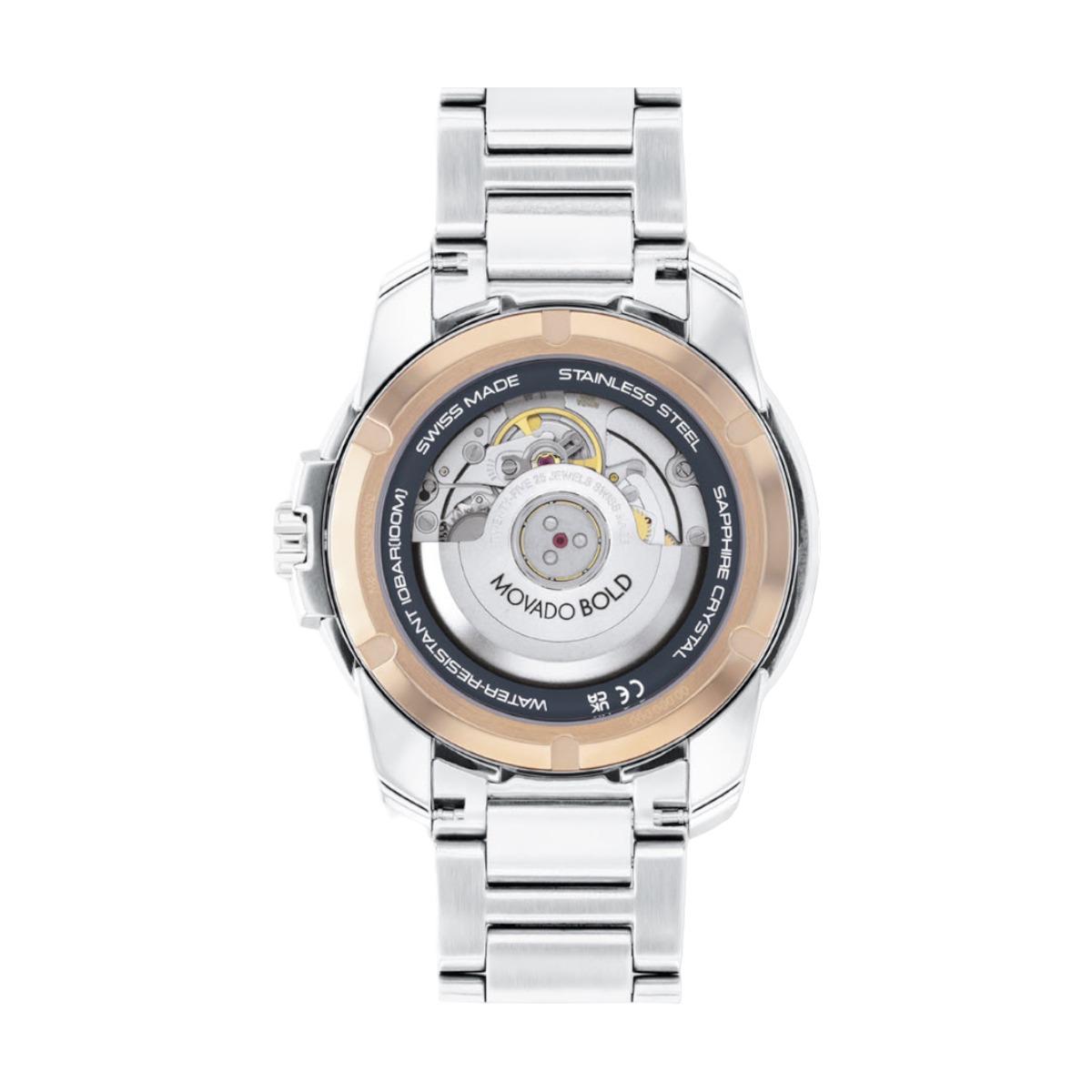 Movado Bold Verso Automatic 43mm Watch, Grey and Rose Gold Tone Dial