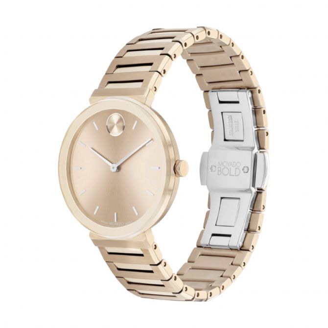 Movado Bold Horizon 34mm Watch Pale Rose Gold Dial 3601089 Borsheims