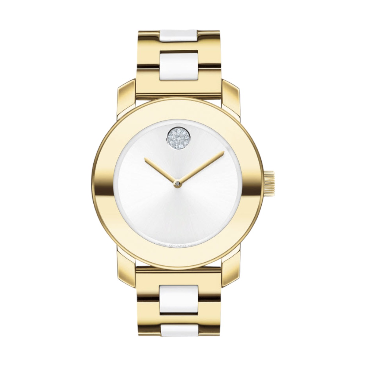Movado Bold Ceramic 36mm Watch, White Dial