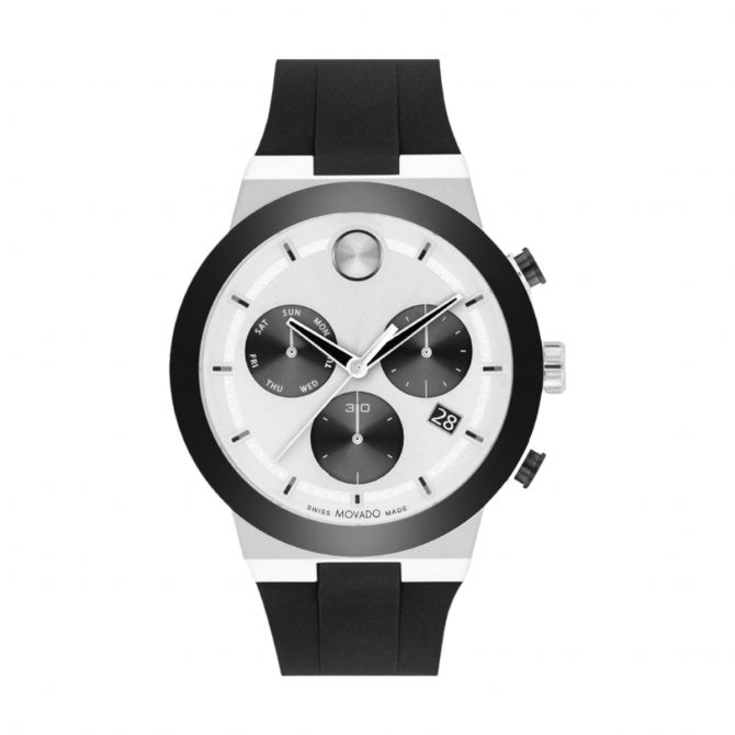 Movado Bold Fusion 44mm Watch, Silver Dial