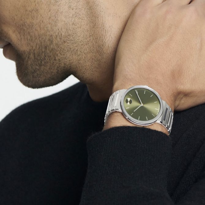 Movado Bold Horizon 40mm Watch, Olive Green Dial | 3601074 | Borsheims