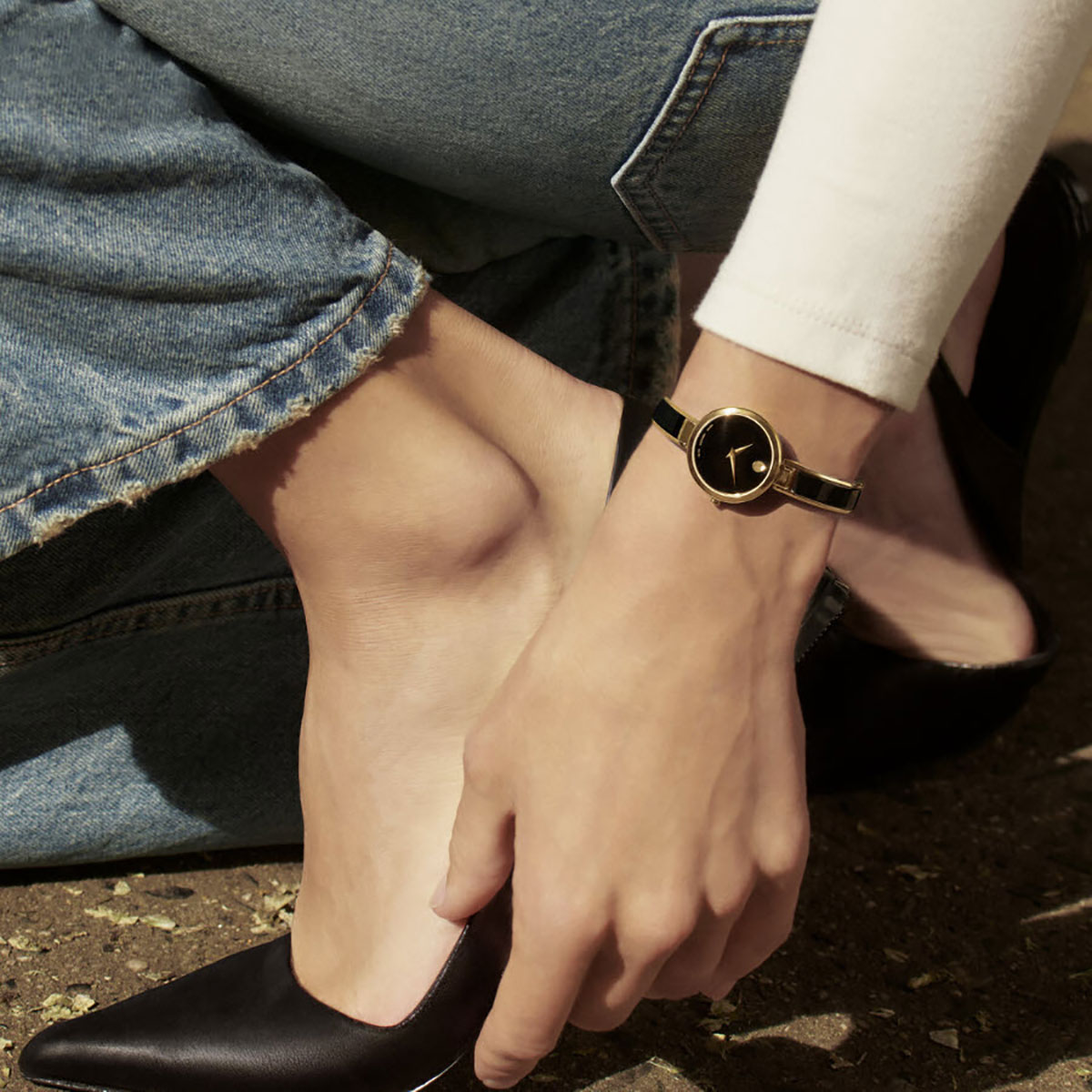 Movado Moda 24mm Watch, Black Dial