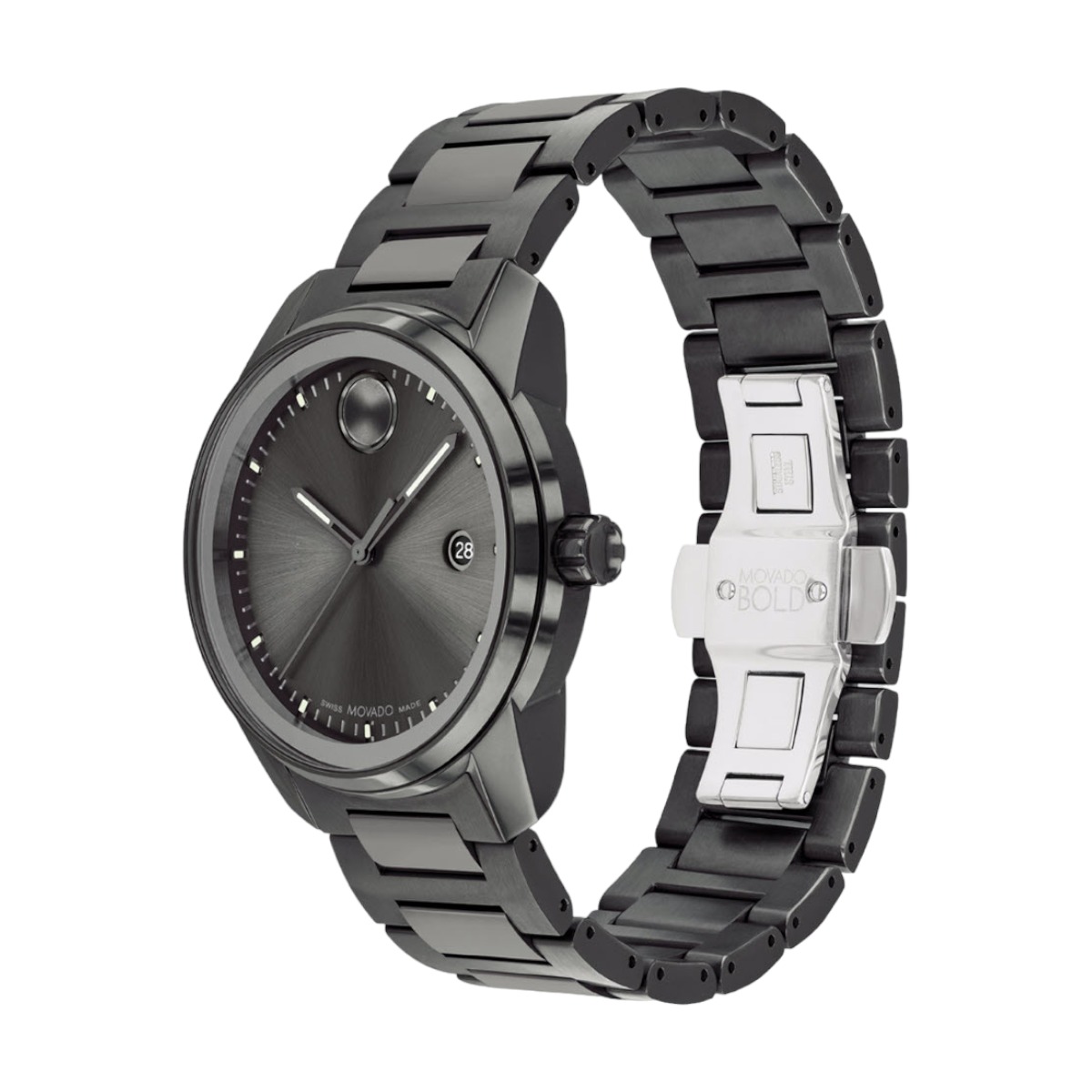 Movado Bold Verso 42mm Watch, Gunmetal Tone Dial