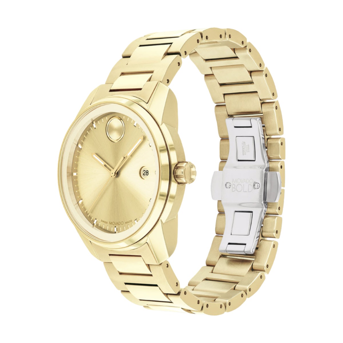 Movado Bold Verso 42mm Watch, Yellow Gold Tone Dial