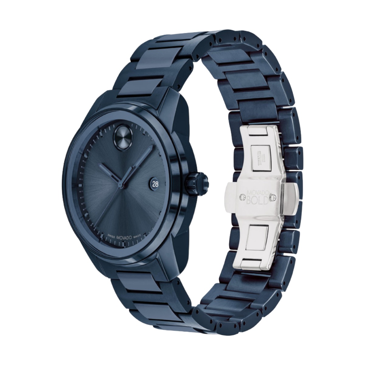 Movado Bold Verso 42mm Watch, Metallic Blue Dial
