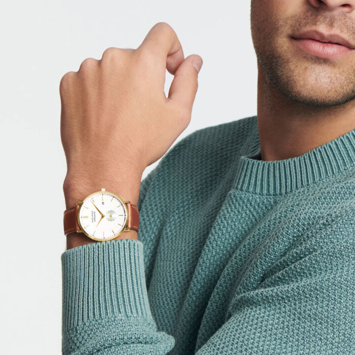 Movado Heritage Series Silhouette 40mm Watch, Powder White Dial