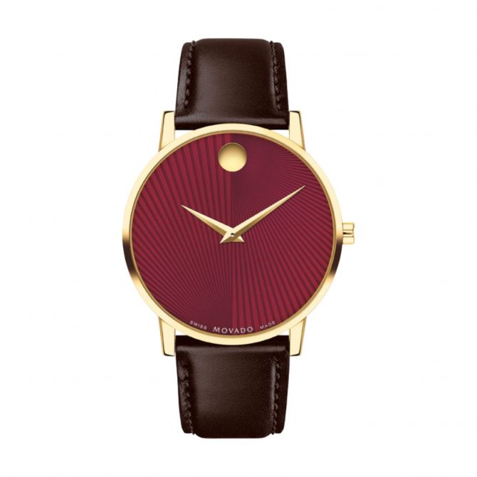 Movado Museum Classic 40mm Watch, Bordeaux Dial