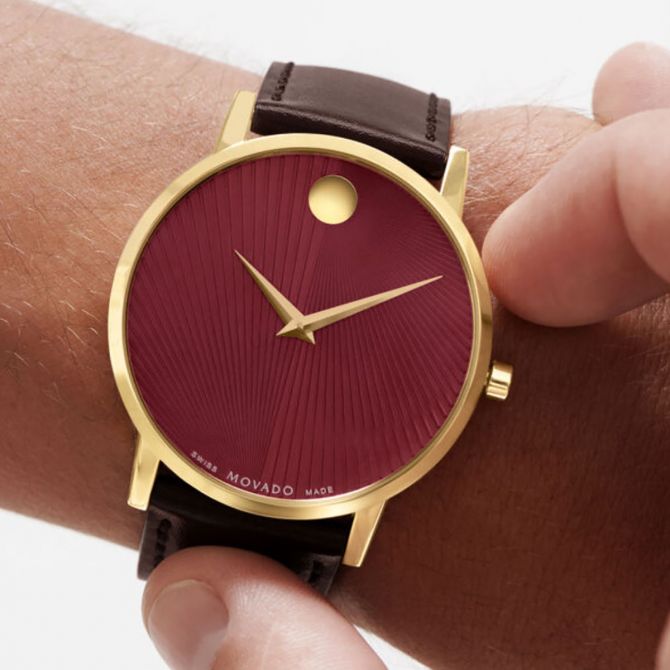 Movado Museum Classic 40mm Watch, Bordeaux Dial | 0607801