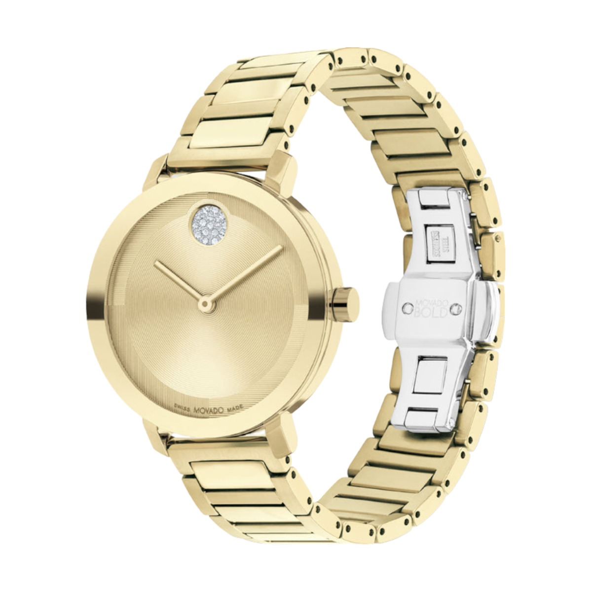 Movado Bold Evolution 2.0 34mm Watch, Yellow Gold Tone Dial