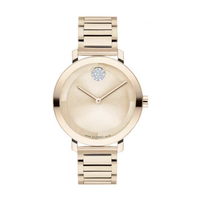 Movado Bold Evolution 2.0 34mm Watch, Crystal and Rose Gold Tone Dial