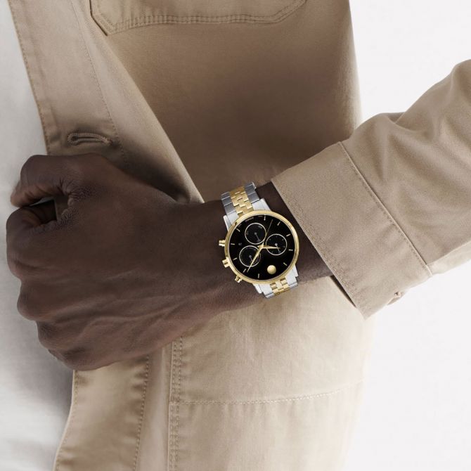 Movado Museum Classic Chronograph 42mm Watch, Black Dial | 0607777