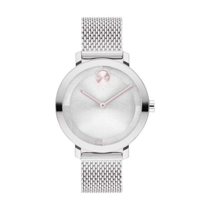 Movado Bold Evolution 2.0 34mm Watch, Blush and Silver Tone Dial