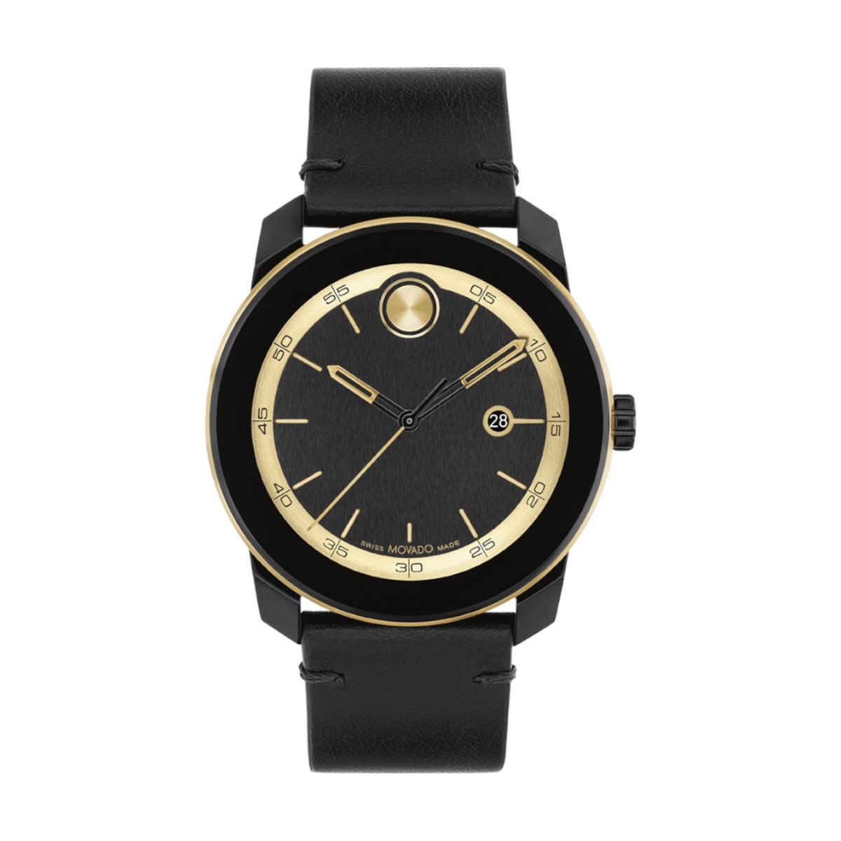 Movado Bold TR90 42mm Watch, Black and Gold Tone Dial | 3601130 | Borsheims