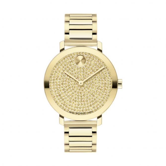 Movado Bold Evolution 2.0 34mm Watch, Crystal and Yellow Gold Tone Dial