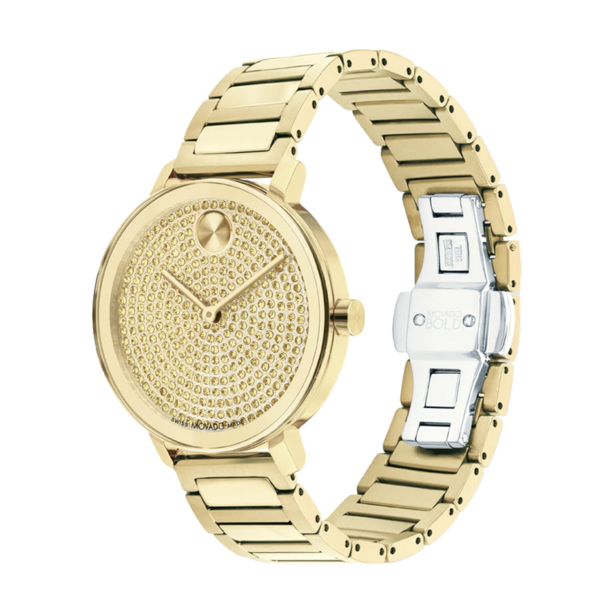 Movado Bold Evolution 2.0 34mm Watch, Crystal and Yellow Gold Tone Dial