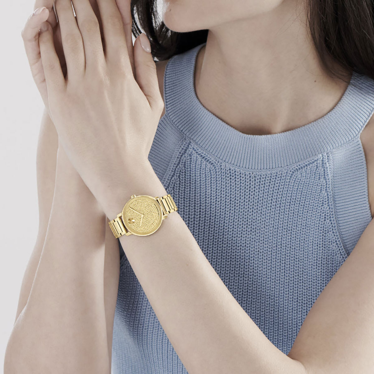 Movado Bold Evolution 2.0 34mm Watch, Crystal and Yellow Gold Tone Dial