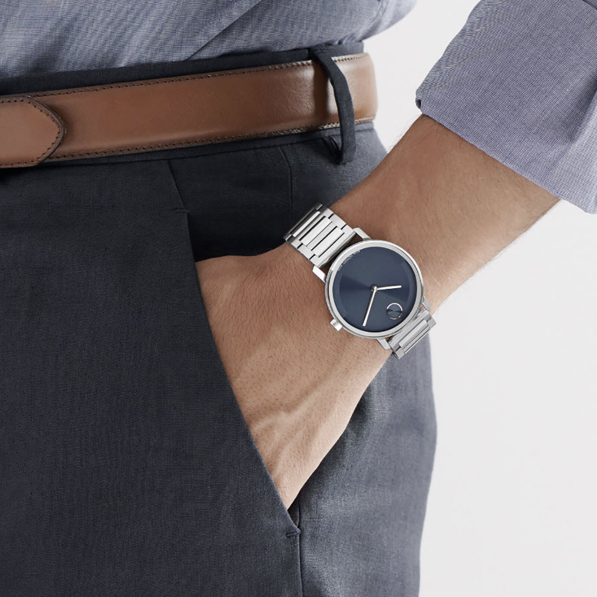 Movado Bold Evolution 2.0 40mm Watch, Dark Blue Dial