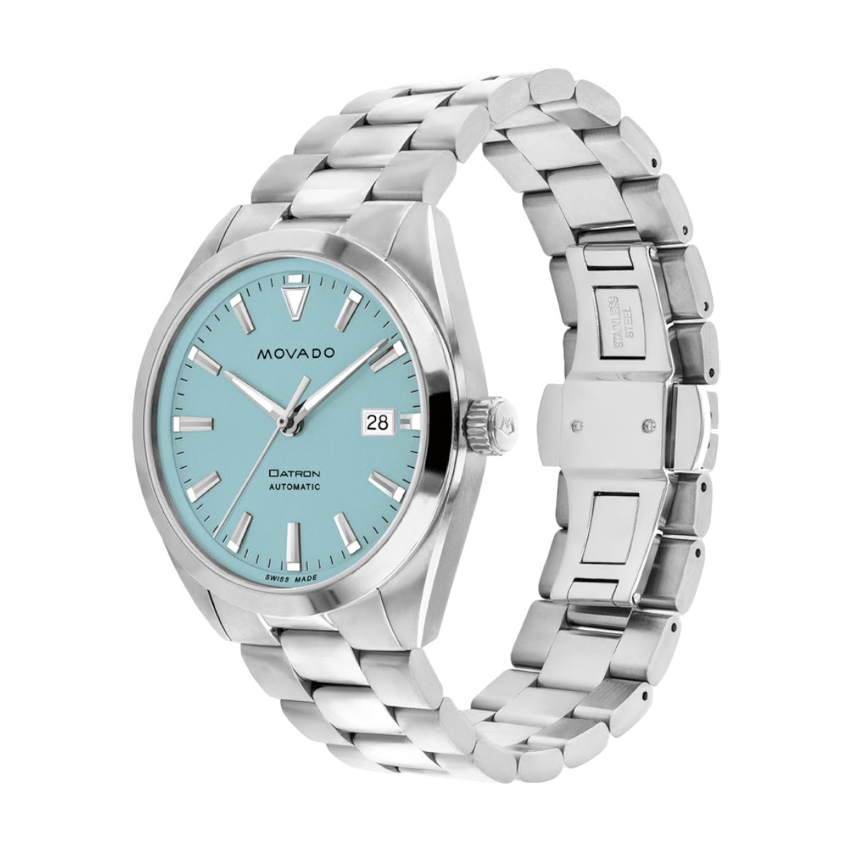 Movado Heritage Series Datron Automatic 40mm Watch, Light Blue Dial