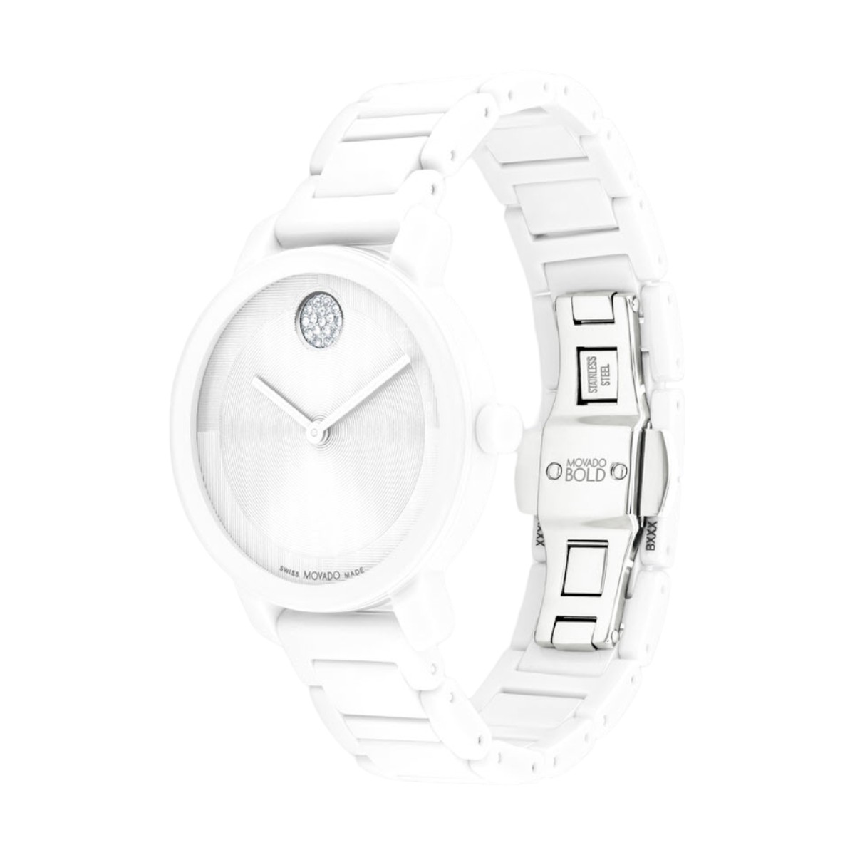 Movado Bold Evolution 2.0 34mm Women's Watch, White Dial