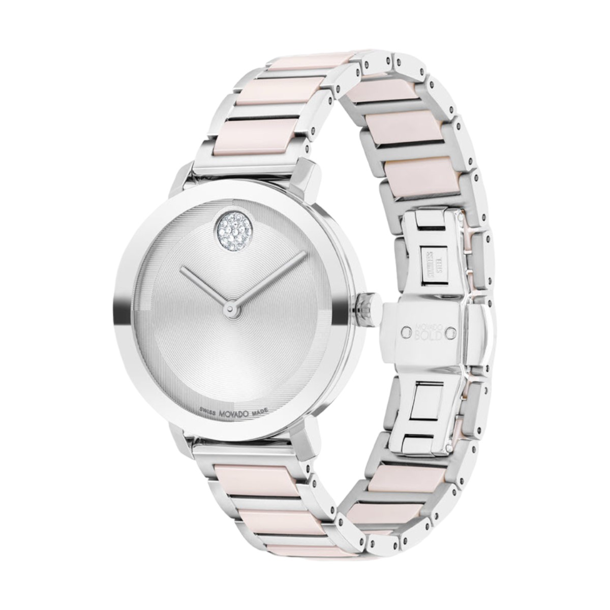 Movado Bold Evolution 2.0 34mm Women's Watch, Silver Dial