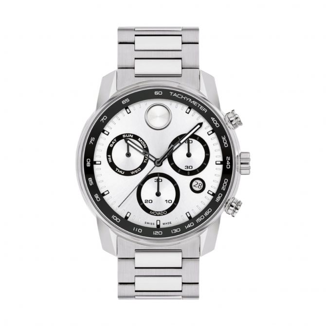 Movado Bold Verso 44mm Men's Watch, White Dial