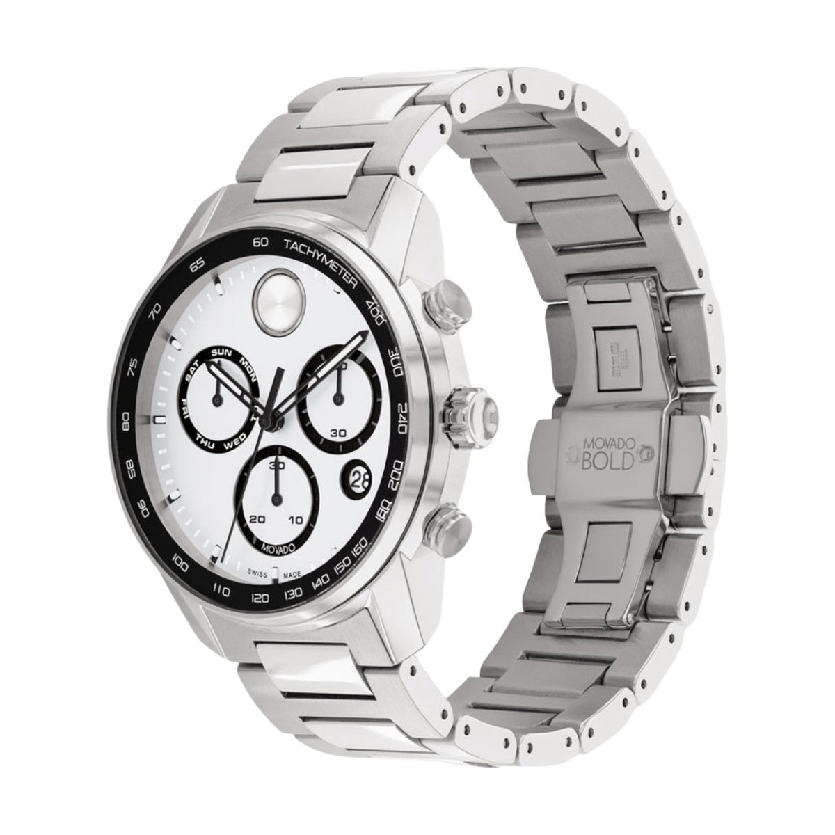 Movado Bold Verso 44mm Men's Watch, White Dial