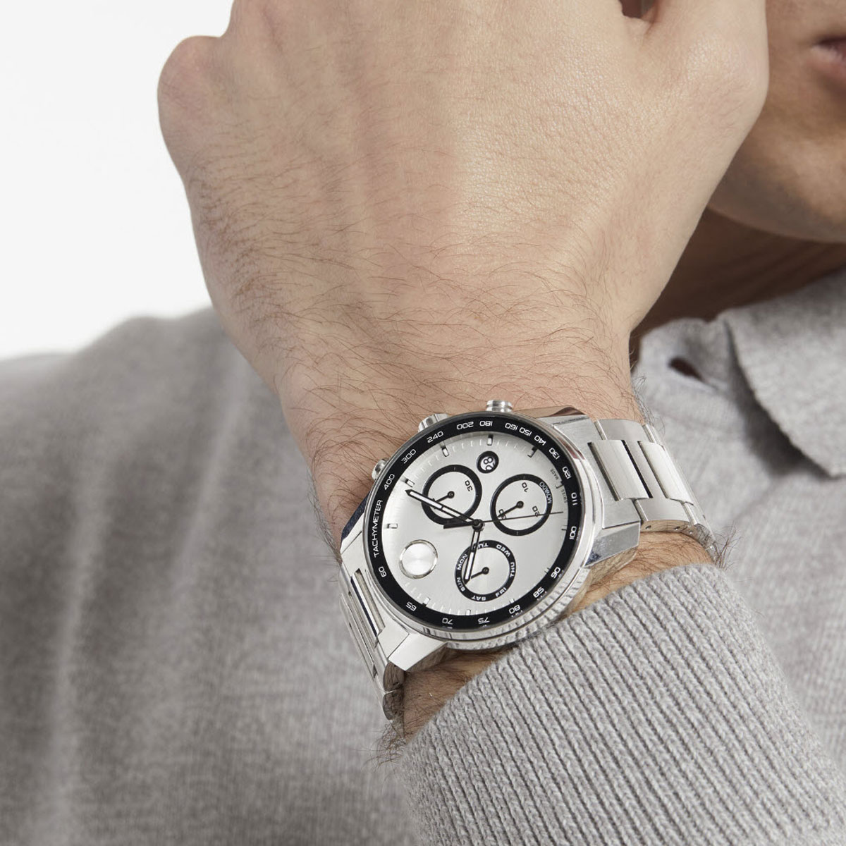 Movado Bold Verso 44mm Men's Watch, White Dial