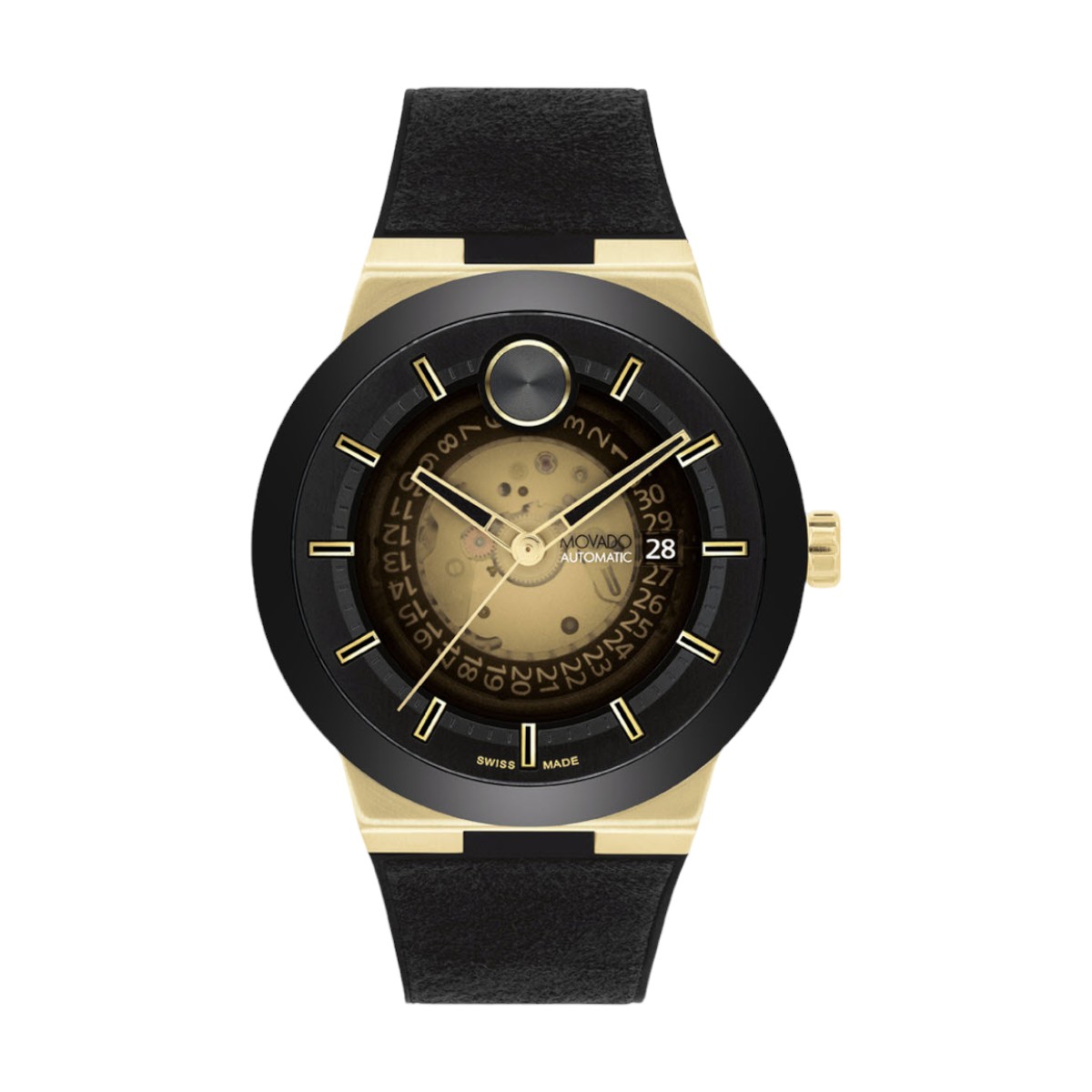 Movado Bold Fusion Automatic 44mm Men's Watch, Black Dial