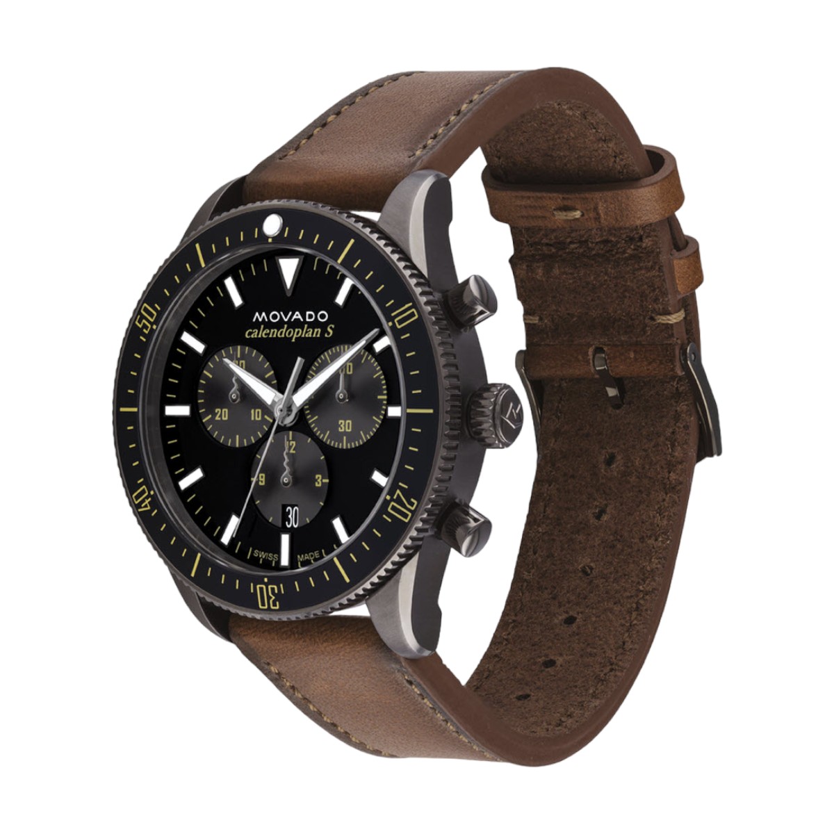 Movado Heritage Series Calendoplan S Chronograph 42mm Men's Watch, Black Dial