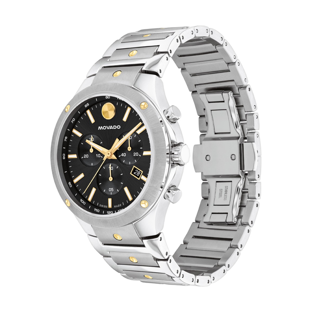 Movado SE 42mm Men's Watch, Black Sunray Dial