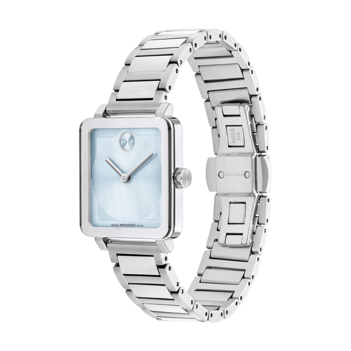 Movado Bold Evolution 2.0 28mm x 26mm Women's Watch, Light Blue Square Dial