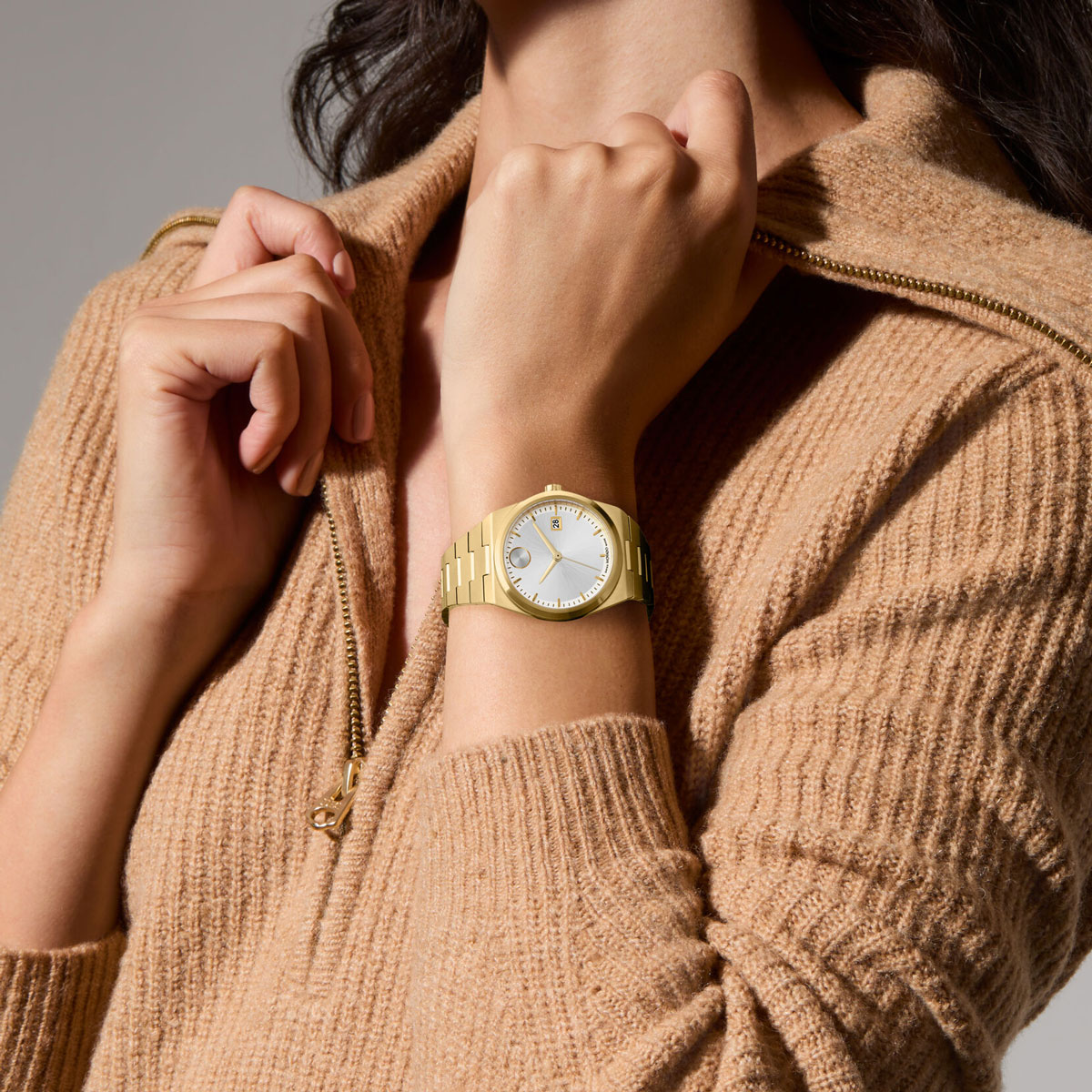 Movado Bold Quest 35mm Women's Watch, White Dial