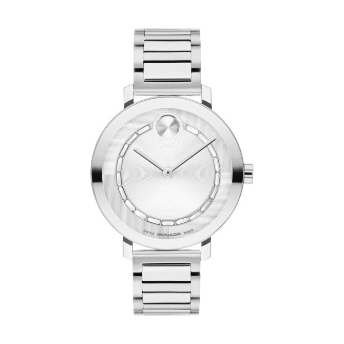 Movado Bold Evolution 2.0 34mm Women's Watch, Silver Tone Dial