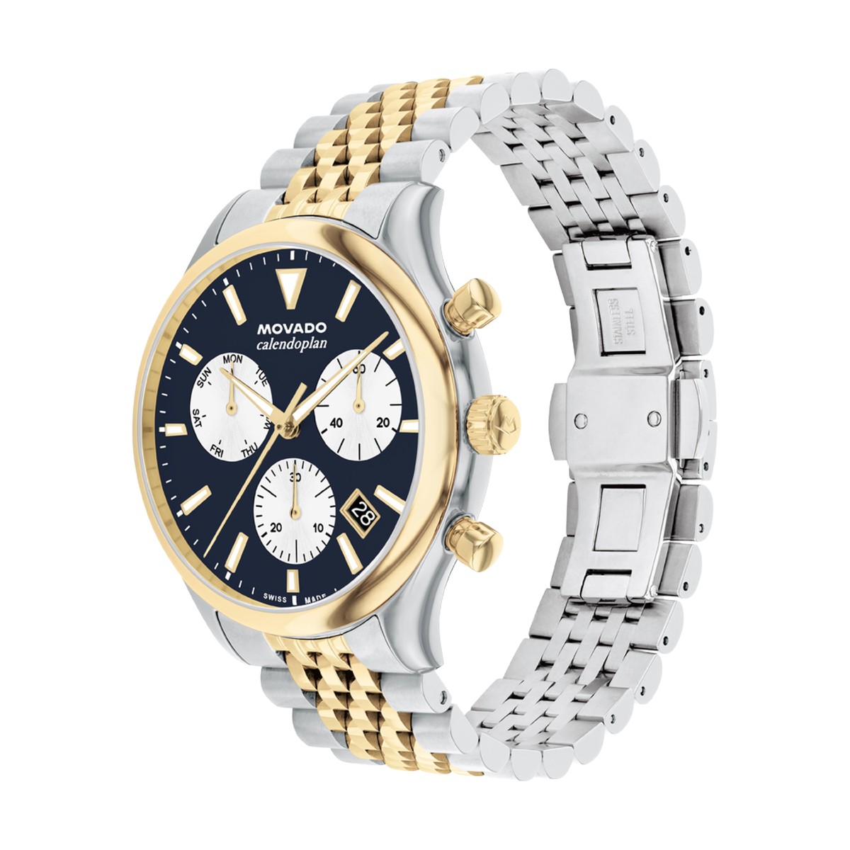 Movado Heritage Series Calendoplan 43mm Men's Watch, Navy Dial