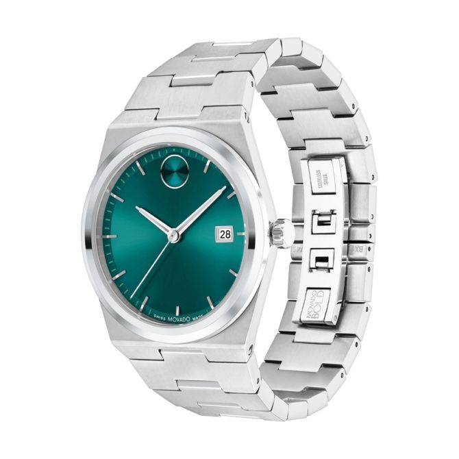 Movado Bold Quest 40mm Men's Watch, Green Sunray Dial