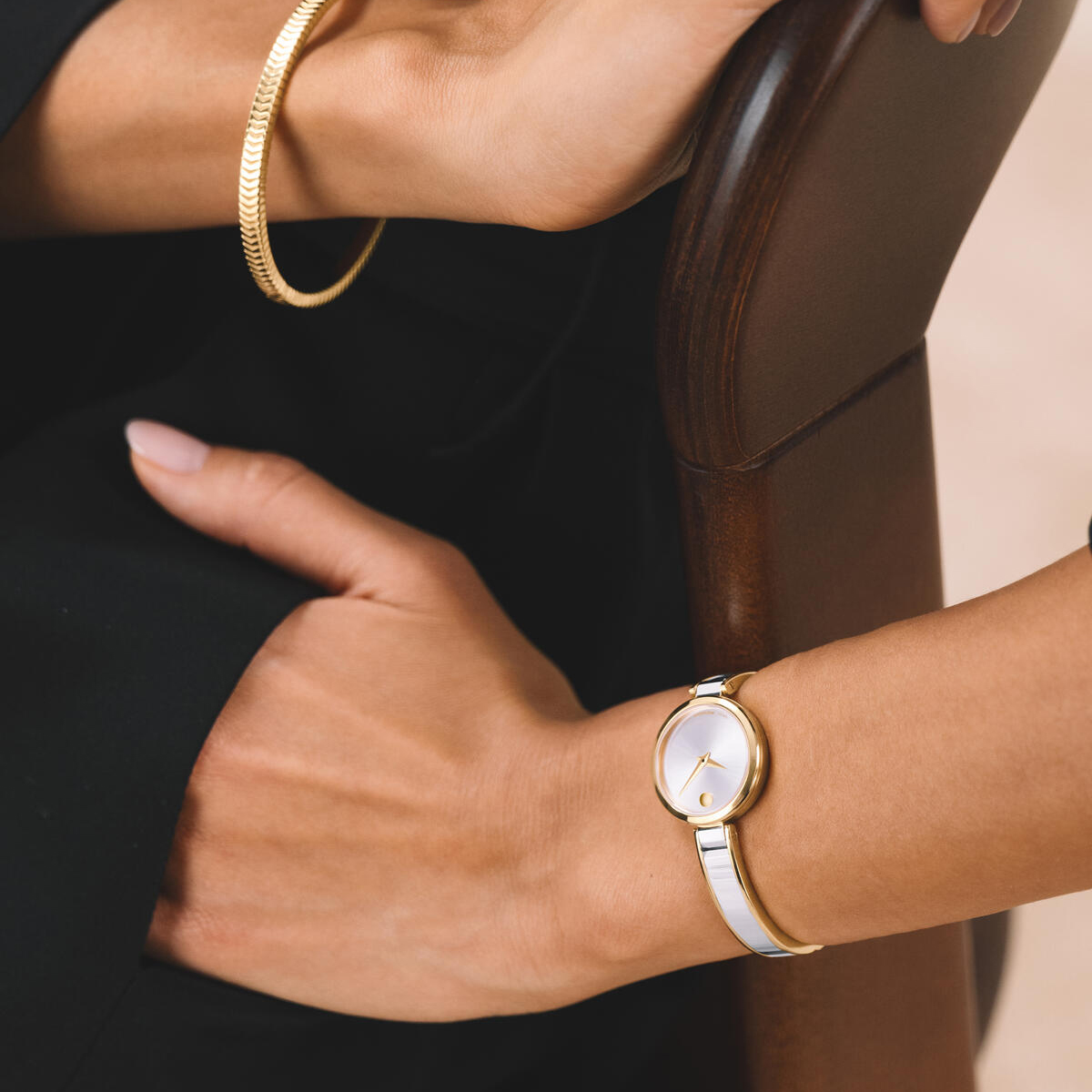 Movado Moda 24mm Women's Watch, Silver White Dial